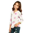thumbnail image 3 of Abcomgle Kids Long Sleeve Shirt Girls Casual Strawberry Graphic Henley Button Tshirts for Girls Fall Basic Girls Tops Cute Girls Sweatshirts, 3 of 5