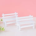 thumbnail image 2 of Miniature Micro Landscape Ornament Wooden White Double Garden Bench Porch Chair for Photo Booth Props Home Decoration (White), 2 of 6