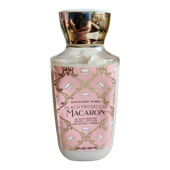Bath and Body Works Peach Prosecco Macaron Body Lotion with Shea Butter Vitamin E ( 8 FL OZ / 236 mL)