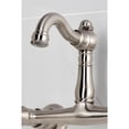 thumbnail image 3 of Kingston Brass KS3258BEX Vintage Double-Handle Wall-Mount Bridge Kitchen Faucet, Brushed Nickel, 3 of 7