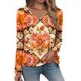 thumbnail image 3 of IMENGL Women Long Sleeve Shirt Loose Fashion Spring Summer d V Neck Casual Basic Long Sleeve Tops for Womens,M-XXXL, 3 of 7