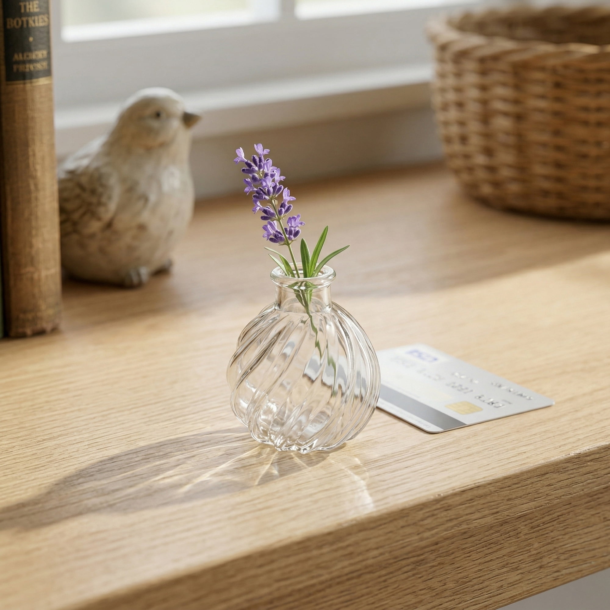 Unique Bargains Glass Bud Vases Set for Small Flower Vases Clear 2.6"L x 2.6"W x 3.1"H