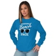 thumbnail image 3 of Resting Beach Face Summertime Vibes Women Plus Size Long Sleeve Tee Brisco Brands 5X, 3 of 6