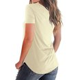 thumbnail image 3 of Summer Plus Size Womens Summer Tops Woman Fashion Solid Color Chest Overlapping Rope Short Sleeve V-Neck Casual Tops V Neck Tshirt Women on Clearance, 3 of 5