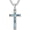 Abalone, variant on Silver Natural Stone Cross Necklace, Classic Latin Cross Pendant Necklace for Unisex Women Man, Vintage Crystal Quartz Cross Necklace with 20+2 Inches Adjustable Cuban Chain