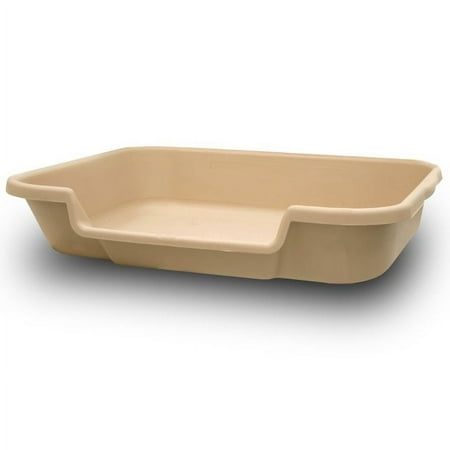 UPC: 0711583503139 | Kitty Go Here Senior Cat Litter Box Large Size Beige Color
