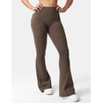 thumbnail image 3 of Leggins YEOREO Brittany Flare con bolsillos para mujer, color café, talla XS, 3 of 5