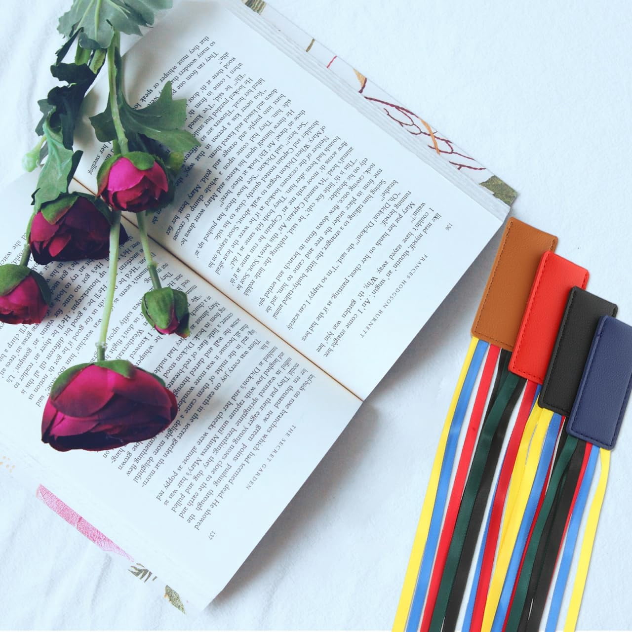 Leather Bookmark Bible 4pcs Ribbon Tassel Tabs Zipper