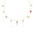 thumbnail image 3 of Collar dorado mujer CYRA con dijes circonia colores, 3 of 3