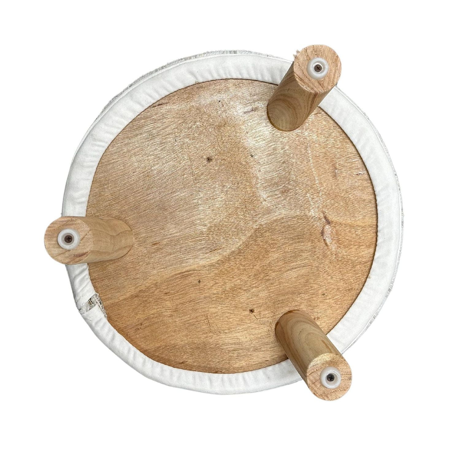 Pouf À Main Plat À La Main Sur Le Support En Bois Et Gris