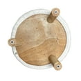 thumbnail image 4 of Flat Handwoven Pouf Wooden Stand Cream & Grey, 4 of 4