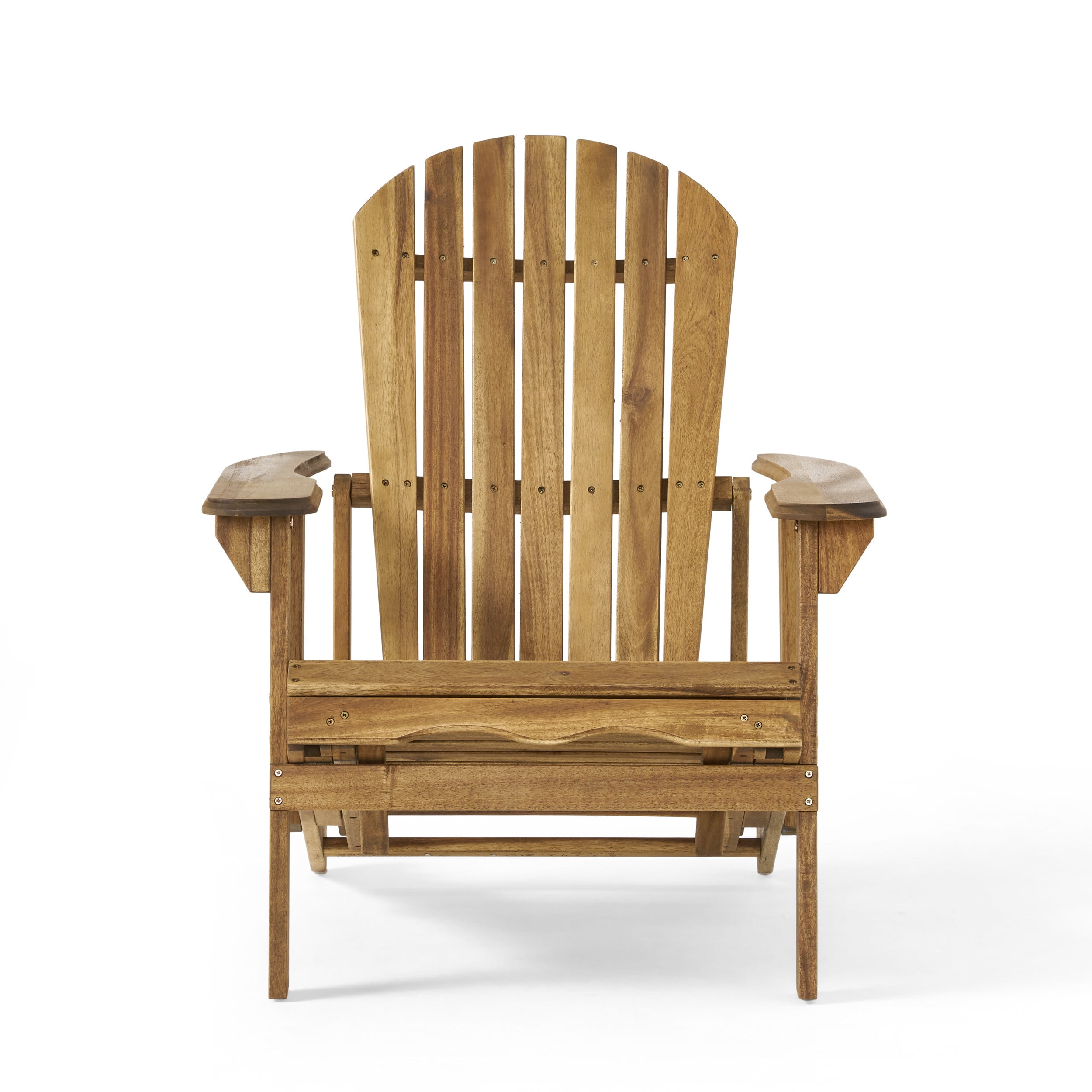 Desert Fields Munoz Reclining Wood Adirondack Chair with Footrest, Natural Stained