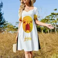 thumbnail image 4 of Vestido de manga corta con lápices para profesora, ropa de mujer, ropa de mujer, verano 2025, novedades, vestido, 4 of 7