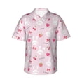 thumbnail image 2 of Xecao Love Rabbit print Hawaiian shirt - a stylish short-sleeve button-down for men, perfect for casual beach and tropical outings., 2 of 9