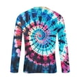 thumbnail image 4 of Men's Casual Tie Dye T-Shirts Long Sleeve Round Neck Graphic Tee Shirts Regular Fit Loose Lightweight Fall Pullover Tops, 4 of 5