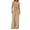 Khaki, variant on Women's 2 Piece Summer Outfit Cap Sleeve V Neck Belted Crop Top Wide Leg Pants