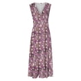 thumbnail image 5 of Vestido Corto de Verano de Moda sin Mangas con Cuello en V Impreso Vestido Casual Grande Del Doblado para Diario, 5 of 5