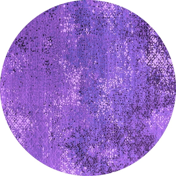 Ahgly Company Indoor Round Oriental Purple Industrial Area Rugs, 6' Round