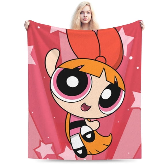 The Powerpuff Girls Bed Blanket Air Conditioner Quilt Ultra Soft Flannel Blanket All Season Fuzzy Blanket Reversible Fluffy Plush Blanket 40"X30"