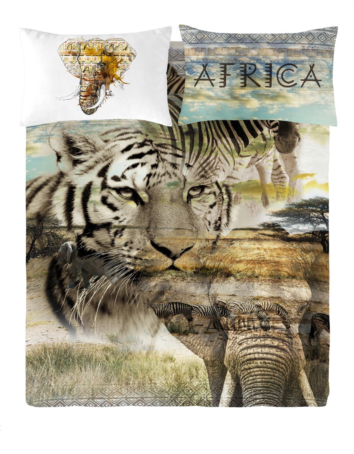 Gouchee Home Kito Safari Reversable Cotton Duvet Cover Set