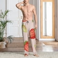 thumbnail image 5 of Uemuo Strawberries Pattern Men's Wide Leg Palazzo Lounge Pants with Pockets Light Weight Loose Comfy Casual Pajama Pants-XX-Large, 5 of 9