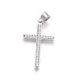 thumbnail image 1 of 304 Stainless Steel Pendants with Crystal Rhinestone Cross Stainless Steel Color 43.5x25.5x3.5mm Hole: 5x7.5mm, 1 of 2