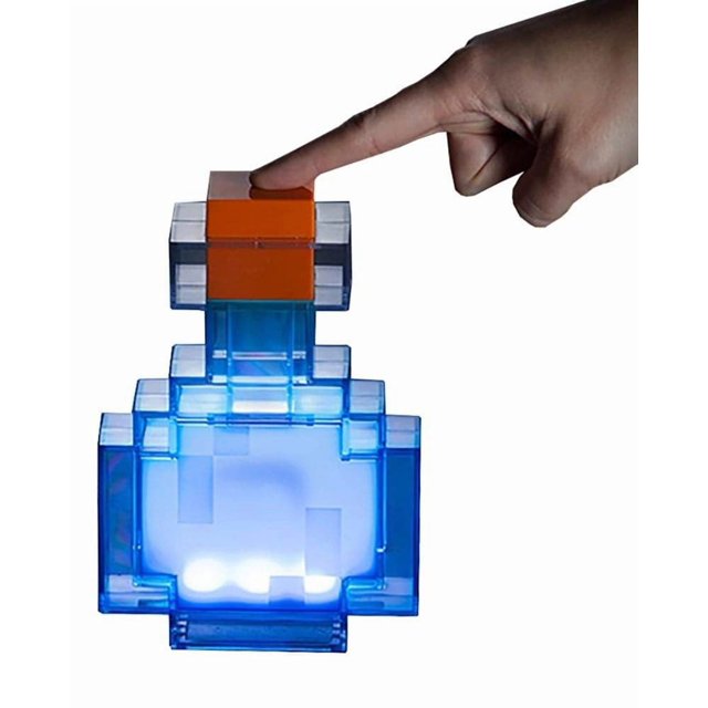 Lámpara De Escritorio Led Que Cambia De Color Con Botella De Poción De Minecraft | Luz Nocturna De 7 Pulgadas