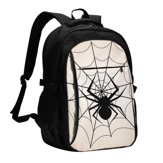 Balery Spiders On The Web 1 Mochila con carga USB para hombre y mujer - Mochila impermeable y antirrobo para portátil con puerto USB para viajes, trabajo, estudios y universidad