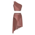 thumbnail image 3 of Doomiva Women's Lyrical Dance Dress Rhinestone Crop Top with Skirted Leotard Ballet Dance Outfit Dusty Pink XL, 3 of 7