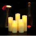 thumbnail image 2 of EMLIMNY LED Candles,5.12"/5.51"/6.3"/7.07"/7.87" Set of 5 Real Wax Battery Flameless Candles Include Realistic Dancing LED Flames and 10-Key Remote Control with 2/4/6/8-Hours Timer Function, 2 of 7