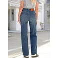 thumbnail image 2 of Women's Wide Leg Jeans High Waisted Stretchy Straight Leg Baggy DrawstringDenim Pants, 2 of 15