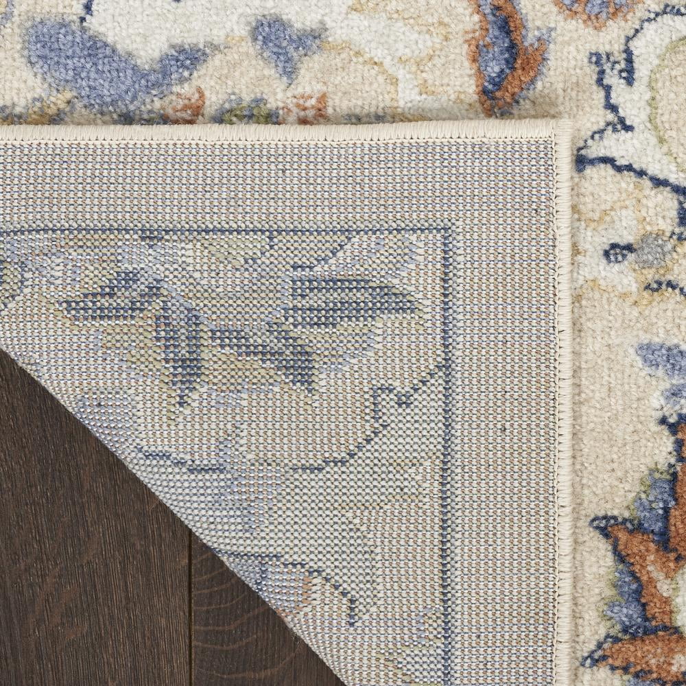 Nourison Home Allur All-over design Beige 2'3" x 7'6" Area Rug, Easy Cleaning, Non Shedding, Bed Room, Living Room, Dining Room, Kitchen (2x8)