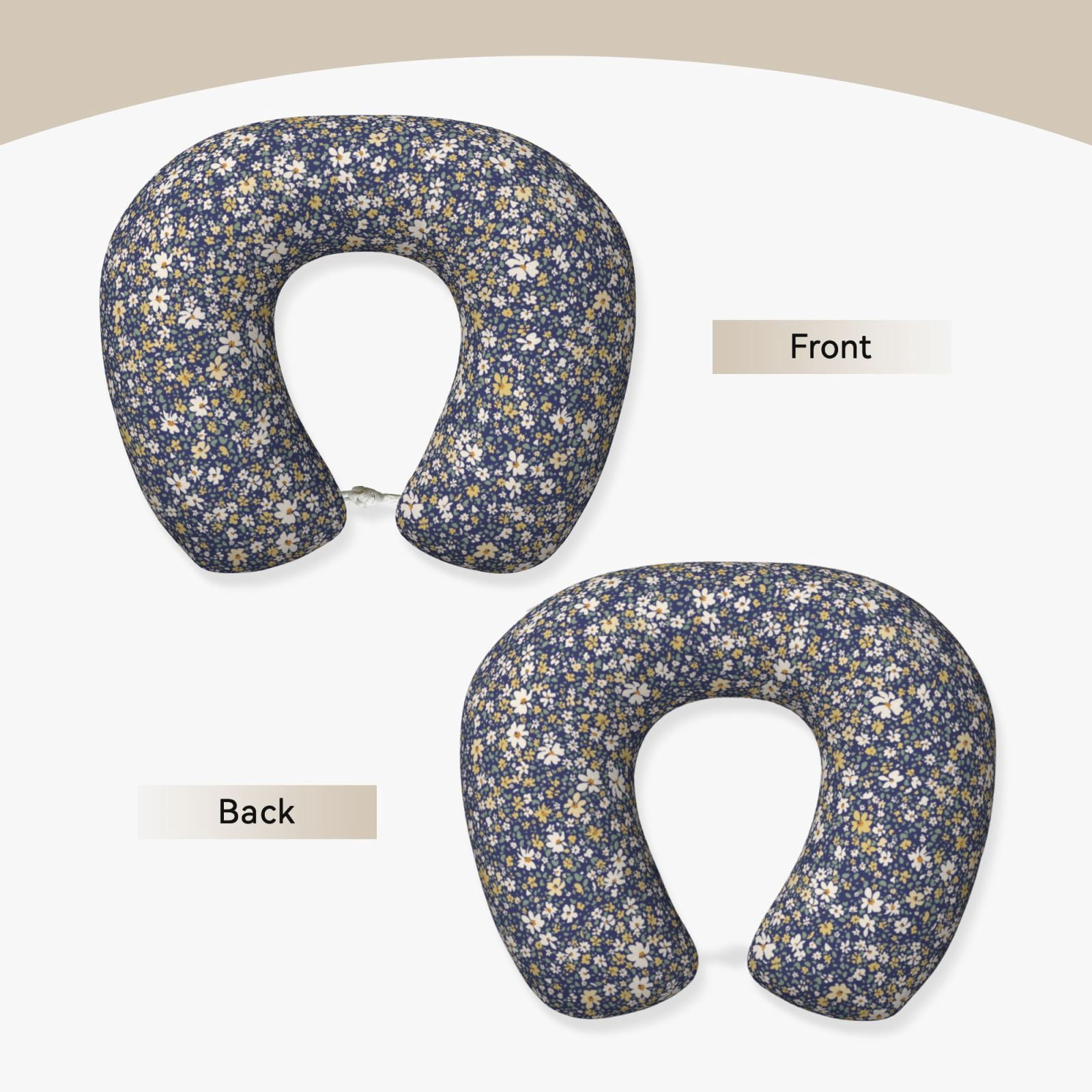 Xecao Daisies Flowers Print Memory Foam Cervical Neck Pillow Versatile U-Shaped Pillows for Home,Office,Camping,Travelling,Soft Washable Cover