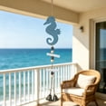 thumbnail image 5 of SLYNSHome Nautical Wooden Sea Creature Hanging Ornament, Handmade Coastal Wall Hanger With Metal Bells, Beach House Decor For Bathroom Balcony Indoor Home Decoration, 5 of 6