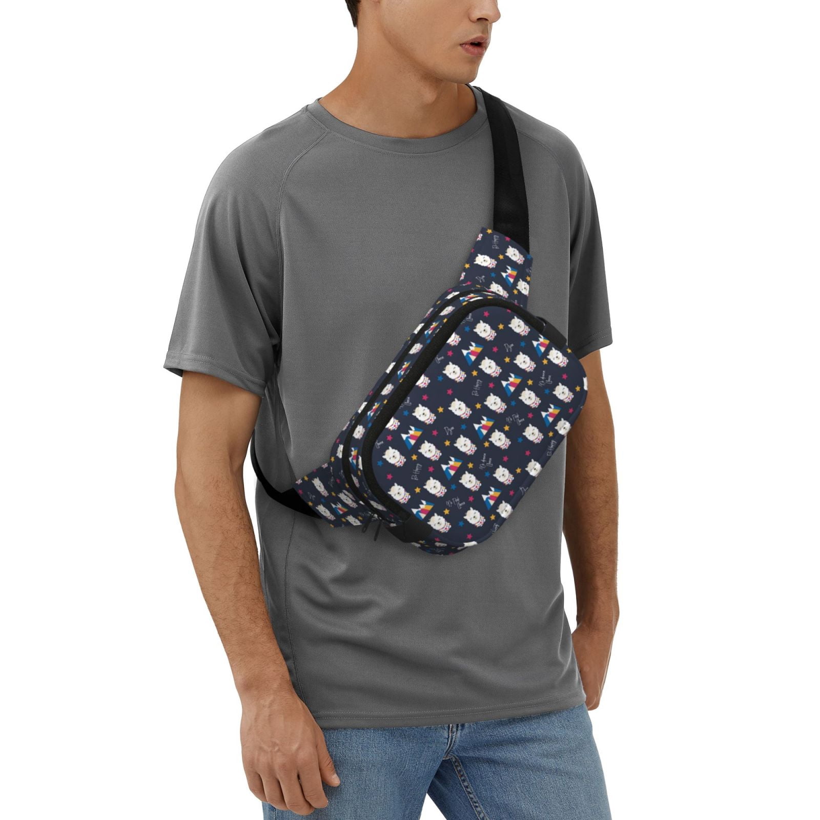 Picia Llamas 1 Print Square Double-Layer Waist Bag Mini Adjustable Waist Belt Bag Exercise Running Travel Hiking
