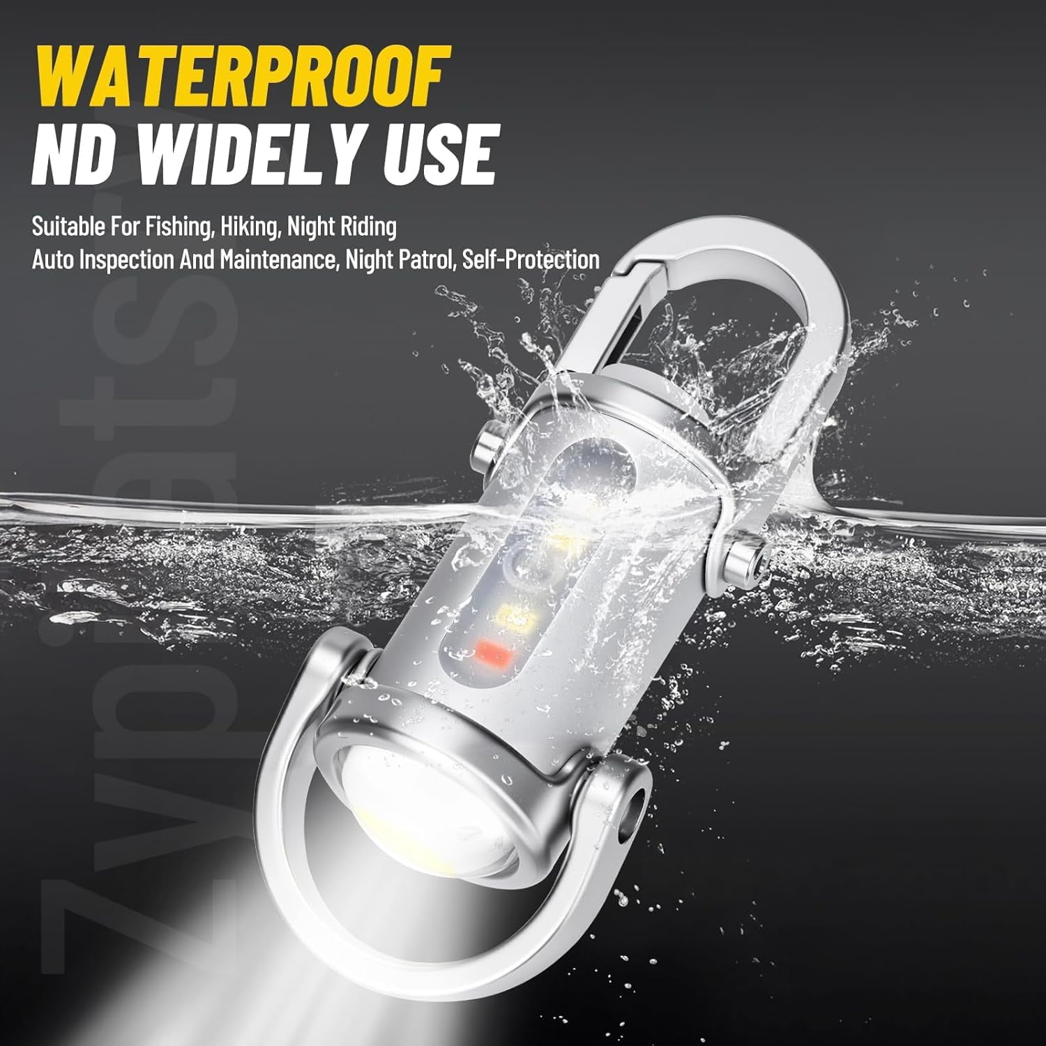 Portable Rechargeable Bright Keychain Flashlight Phone Charger, 2025 New Keychain LED Flashlight Rechargeable, 1200 Lumens Waterproof Mini Edc Compact Keychains Flashlight, 7 Modes Type-C (5)
