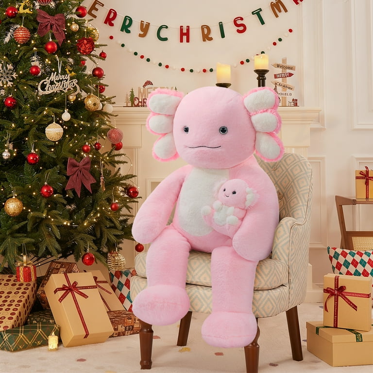 MorisMos Large Axolotl Stuffed Animals Plush, 39'' Giant Stuffed
