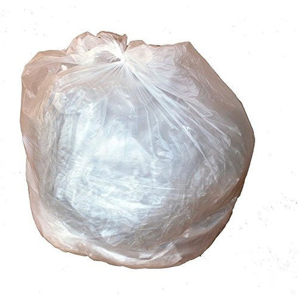 PlasticMill 20-30 Gallon, High Density Clear, 8 Micron, 30x37, 500 Bags/Case, Garbage Bags / Trash Can Liners.