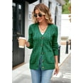 thumbnail image 4 of Women's Long Sleeve Cable Knit Sweater Open Front Cardigan Button Loose Outerwear, 4 of 6