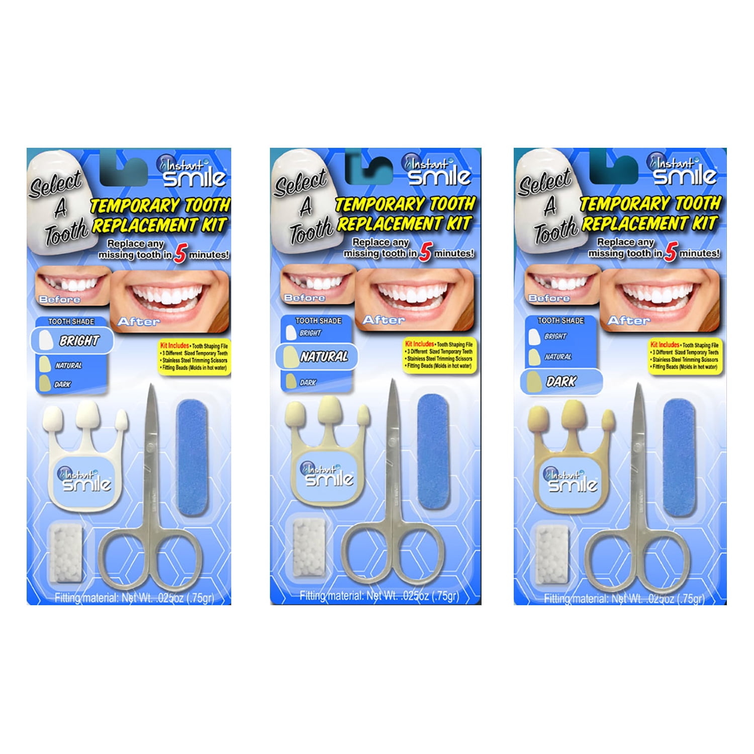 Instant Smile Select A Tooth Temporary Tooth Replacement Kit Bright