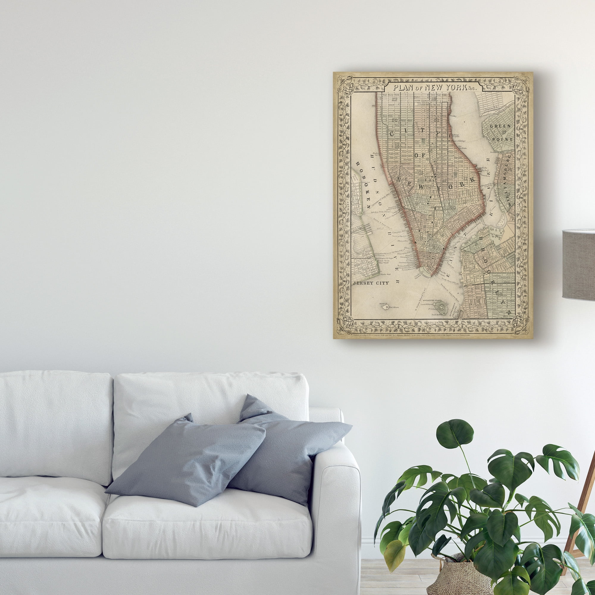 Trademark Fine Art 'Plan of New York' Canvas Art by Mitchell