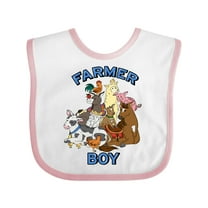 Inktastic Farmer Boy with Happy Farm Animals Boys or Girls Baby Bib