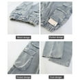 thumbnail image 6 of Cargo Jeans for Boys Girls Wide Leg Pants Elastic Waist Baggy Trousers with Multi Pocket Kids Straight Leg Denim Pant 4-16Y, 6 of 9