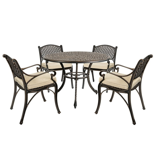 Kinger Home 5Piece Cast Aluminum Patio Set, Metal Patio Dining Set