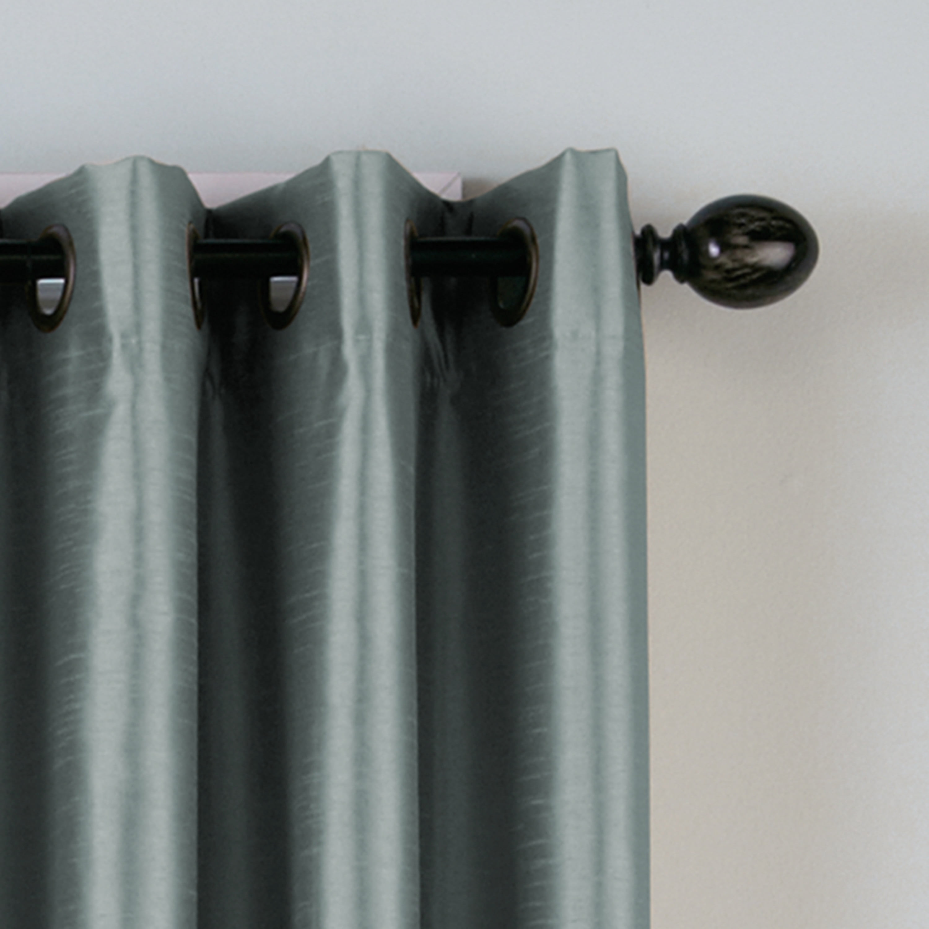 Curtainworks Malta Indoor Polyester Room Darkening Faux Silk Grommet Single Panel , Teal , 50"x120"