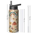 thumbnail image 3 of 18oz Triple Layer Insulated Holiday gifts Themed Water Bottle with Straw, Stainless Steel Metal Bottle, Leak Proof Lids for Gym, Travel, Sports Men and Women, 3 of 6