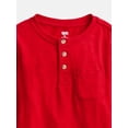 thumbnail image 2 of Wonder Nation Toddler Boys Cotton Henley Tee with Long Sleeves, Sizes 18M-5T, 2 of 3