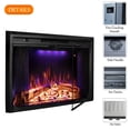 thumbnail image 3 of VINEMOUNT 33” Electric Fireplace Inserts with Glass Door, Multicolor Flames & Fire Crackling Sounds, 3 of 8