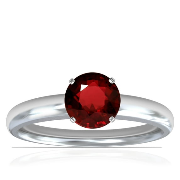 GemsNY July Birthstone - Traditional Round Ruby Solitaire Ring (Grade - AAA | 0.65cts.)