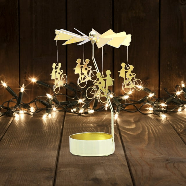 Cqxid Candles & Holders Under $5 Aromatherapy Candle Holder Girl'S Heart Golden Revolving Lantern Revolving Dinner Atmosphere Arrangement